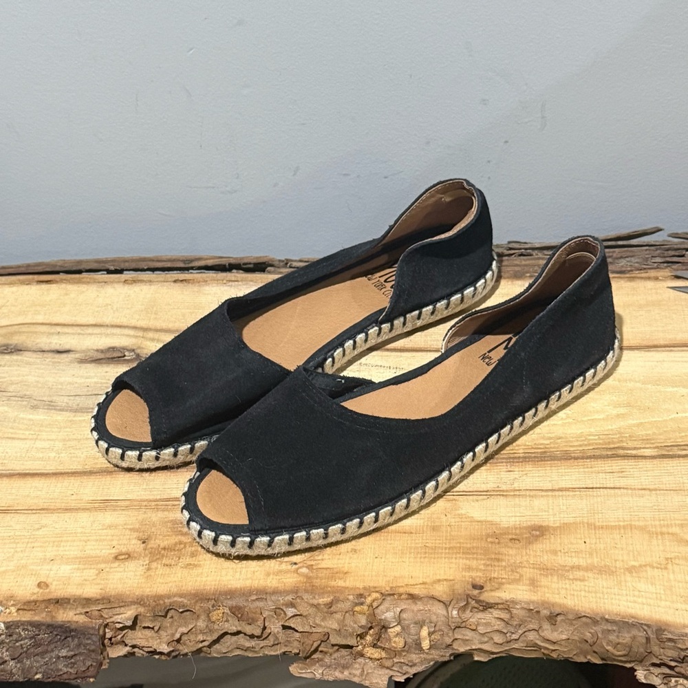 *NEW* Miz Mooz Suede Peep Toe Espadrille Flats Size 41/9.5-10 A38 - Picture 4 of 10